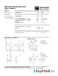 Datasheet QD21.4-2800 manufacturer Vectron