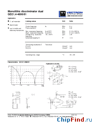 Datasheet QD21.4-4001 manufacturer Vectron