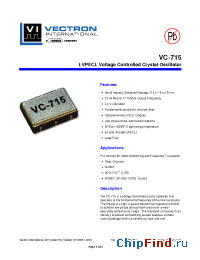 Datasheet VC-715-DFC-GFL19.440 manufacturer Vectron