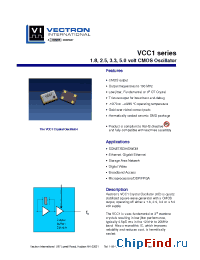 Datasheet VCC1-B0B-125M00 manufacturer Vectron