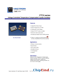Datasheet VTC4-D0AC-12M800 manufacturer Vectron