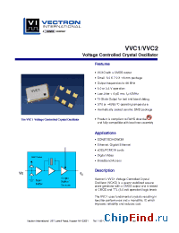 Datasheet VVC1-A2E-14.318 manufacturer Vectron