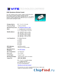Datasheet VXE1-1D0 manufacturer Vectron