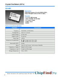 Datasheet XO-480 manufacturer Vectron