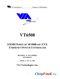 Datasheet VT6508 manufacturer VIA