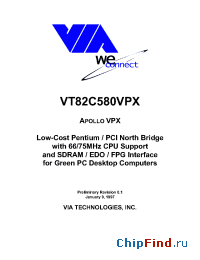 Datasheet VT82C580 manufacturer VIA
