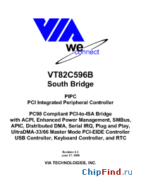 Datasheet VT82C596BSOUTHBRIDGE manufacturer VIA
