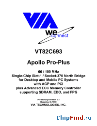 Datasheet VT82C693 manufacturer VIA