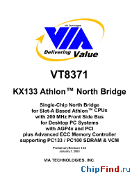 Datasheet VT8371 manufacturer VIA