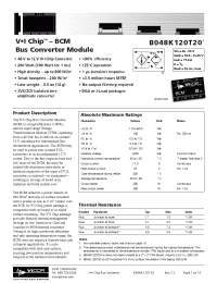 Datasheet B048A120T20 manufacturer Vicor