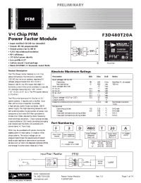 Datasheet F3D480T20A manufacturer Vicor
