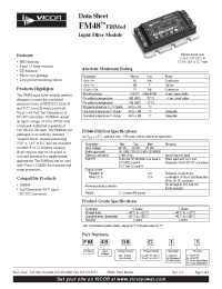Datasheet FM4808C1N manufacturer Vicor
