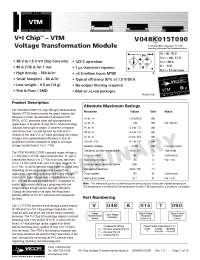 Datasheet V048F015T090 manufacturer Vicor