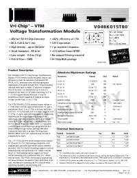 Datasheet V048G015T80 manufacturer Vicor