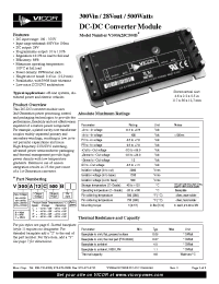 Datasheet V300A28C500B manufacturer Vicor