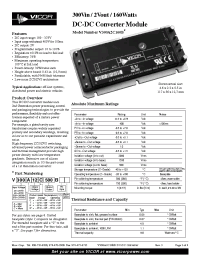 Datasheet V300A2C160B manufacturer Vicor