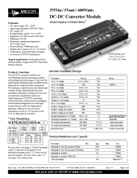 Datasheet V300A5C400A manufacturer Vicor