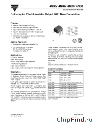 Datasheet 4N36-X009 manufacturer Vishay