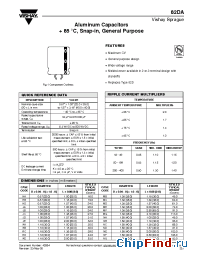 Datasheet 82DA103M025KA2D manufacturer Vishay