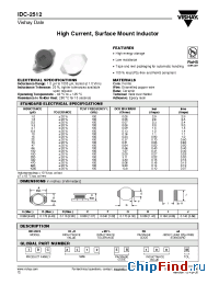 Datasheet IDC-2512 1003uH 2D manufacturer Vishay