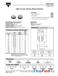 Datasheet IDCP-2218 100uH 2D manufacturer Vishay