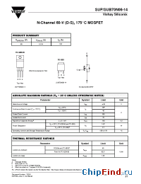 Datasheet SUB70N06-14 manufacturer Vishay