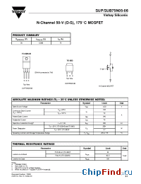 Datasheet SUB75N05-06 manufacturer Vishay