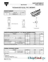 Datasheet SUB75N05-07 manufacturer Vishay