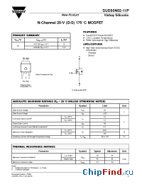 Datasheet SUD50N02-11P manufacturer Vishay