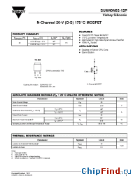 Datasheet SUM40N02-12P manufacturer Vishay