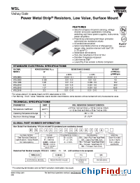 Datasheet WSL-2010 0R005 1% manufacturer Vishay