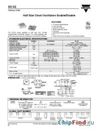 Datasheet XO-52B40ME2 manufacturer Vishay