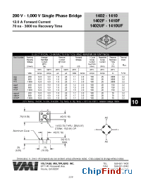 Datasheet 1402F manufacturer Voltage Multipliers