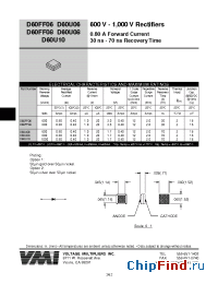 Datasheet D60FF06 manufacturer Voltage Multipliers