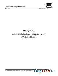 Datasheet W65C22S-10 manufacturer WDC