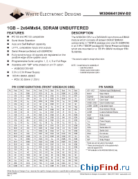 Datasheet W3DG64126V-D2 manufacturer WEDC