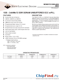 Datasheet W3EG72128S262AD4-XG manufacturer WEDC