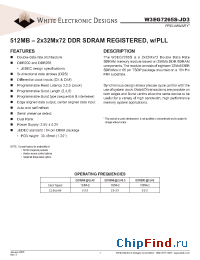 Datasheet W3EG7265S262JD3 manufacturer WEDC