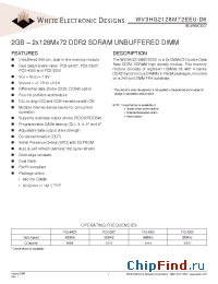 Datasheet WV3HG2128M72EEU-D6 manufacturer WEDC