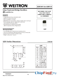 Datasheet KBP201 manufacturer Weitron