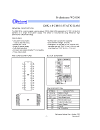 Datasheet W24100S-70LL manufacturer Winbond