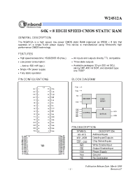 Datasheet W24512AJT manufacturer Winbond