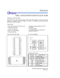 Datasheet W24L010AK-10 manufacturer Winbond