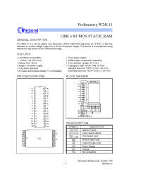 Datasheet W24L11S-70LL manufacturer Winbond