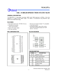 Datasheet W24L257A-12 manufacturer Winbond