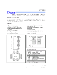 Datasheet W27E010-12 manufacturer Winbond