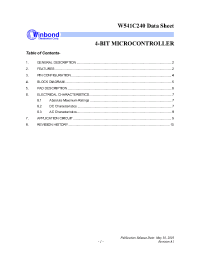 Datasheet W541C240 manufacturer Winbond