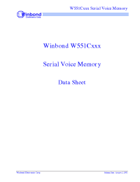 Datasheet W551C002 manufacturer Winbond