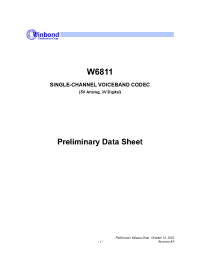 Datasheet W6811I manufacturer Winbond