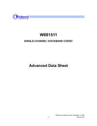 Datasheet w681511 manufacturer Winbond